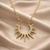 White Gold Sunflower Pendant Necklace