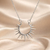 White Gold Sunflower Pendant Necklace