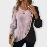 Nostalgia - Pull noir et lilas avec coloris en bloc