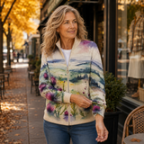 Zelda – Gilet zippé à motif chardon écossais – photo 3