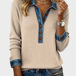 Ravit – Blouse en maille à col en jean – photo 3