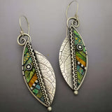 Bohemian Mosaic Leaf Earrings