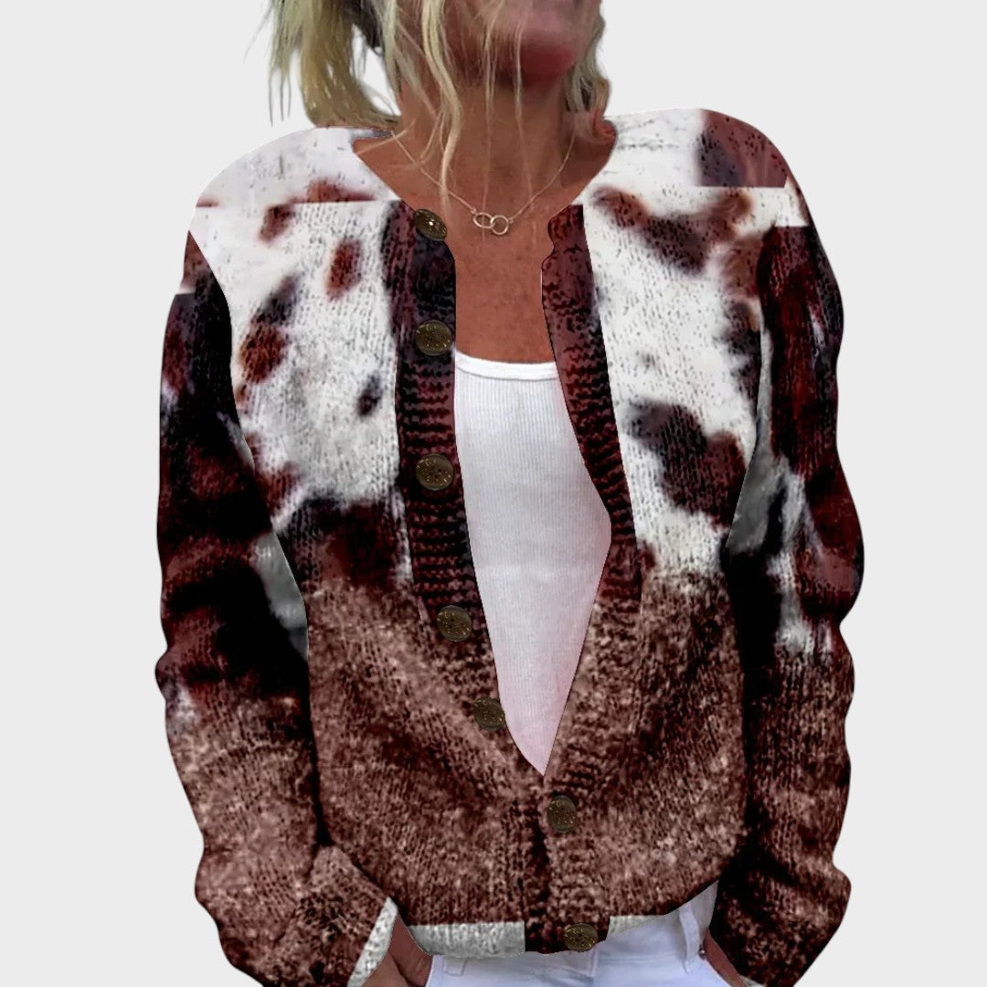 Sara – Gilet fleuri d'automne
