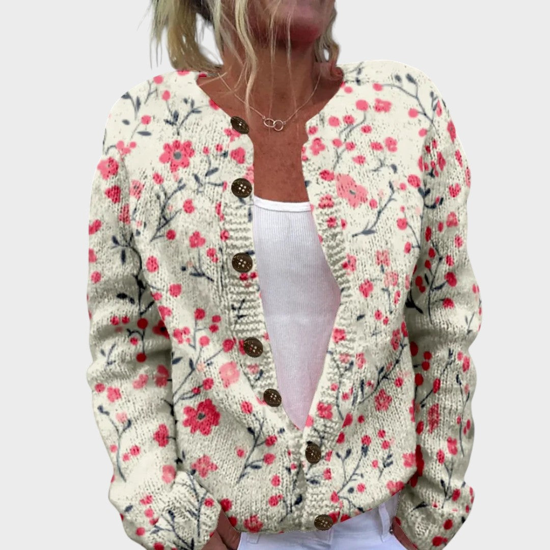 Catarina – Gilet fleuri d'automne