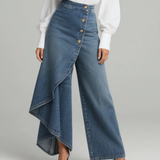 Louna - Pantalons en Denim Enveloppants | Coupe Flatteuse
