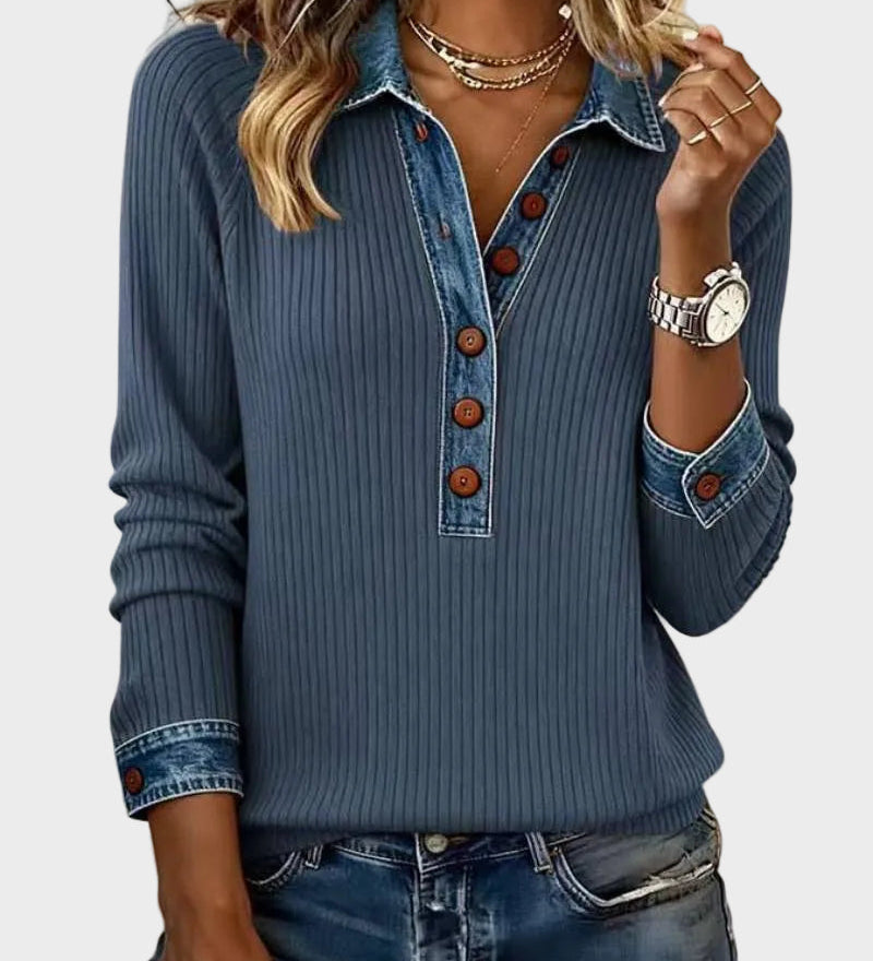 Ravit - Chemise en denim tissée à manches longues
