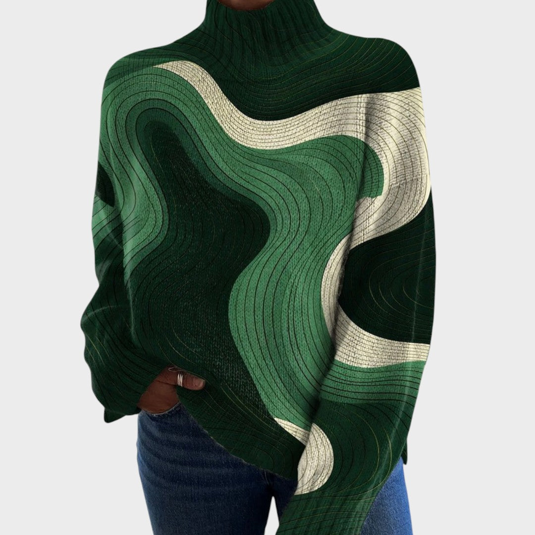 Eva – Pull en maille à motif artistique