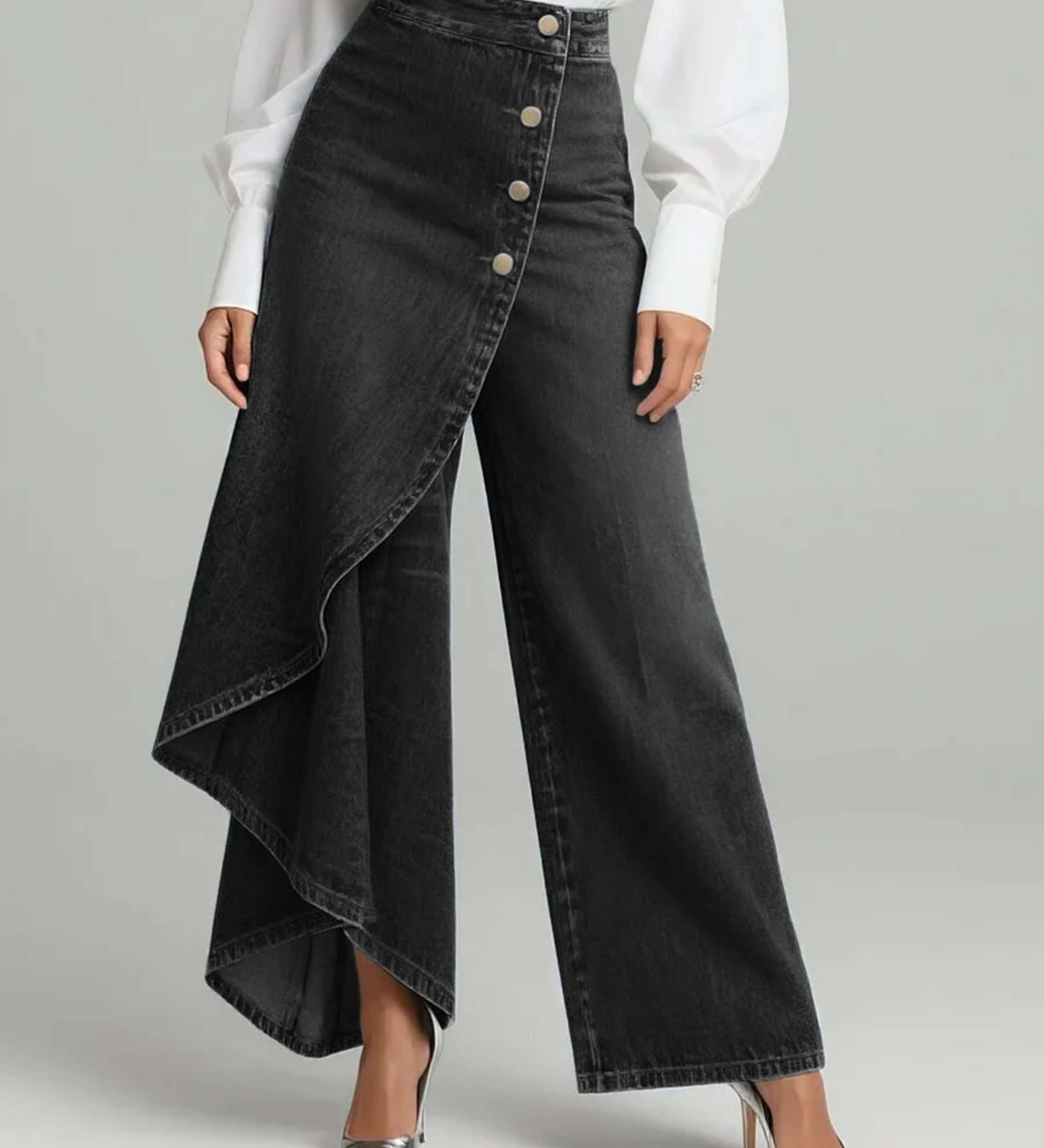 Louna - Pantalons en Denim Enveloppants | Coupe Flatteuse