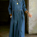 Océane - Robe en Denim avec Col Peter Pan | Effet Silhouette