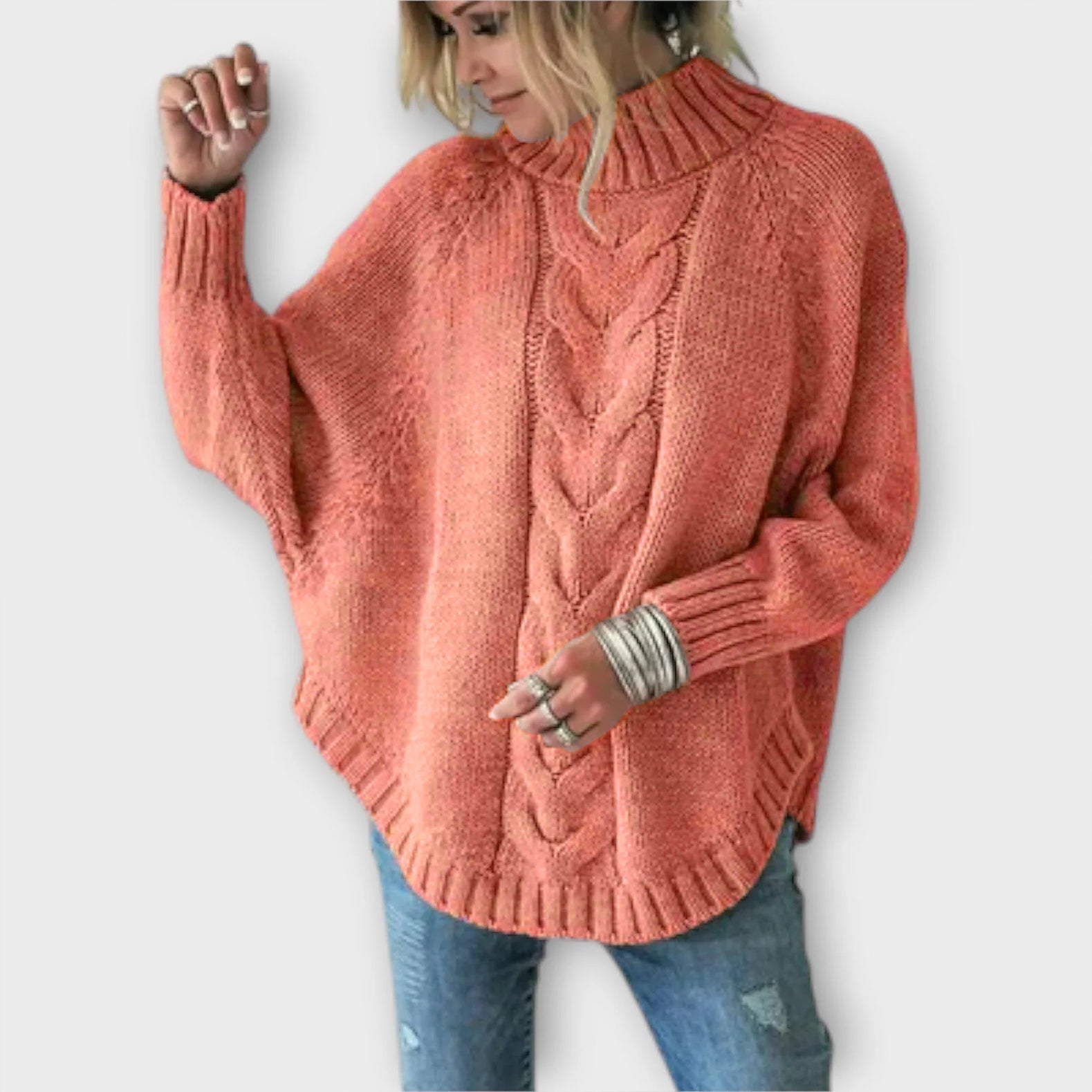 Elysian - Pull bleu ciel avec motif en relief