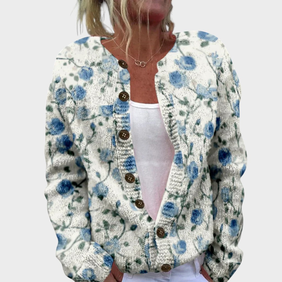 Patrícia – Gilet fleuri d'automne