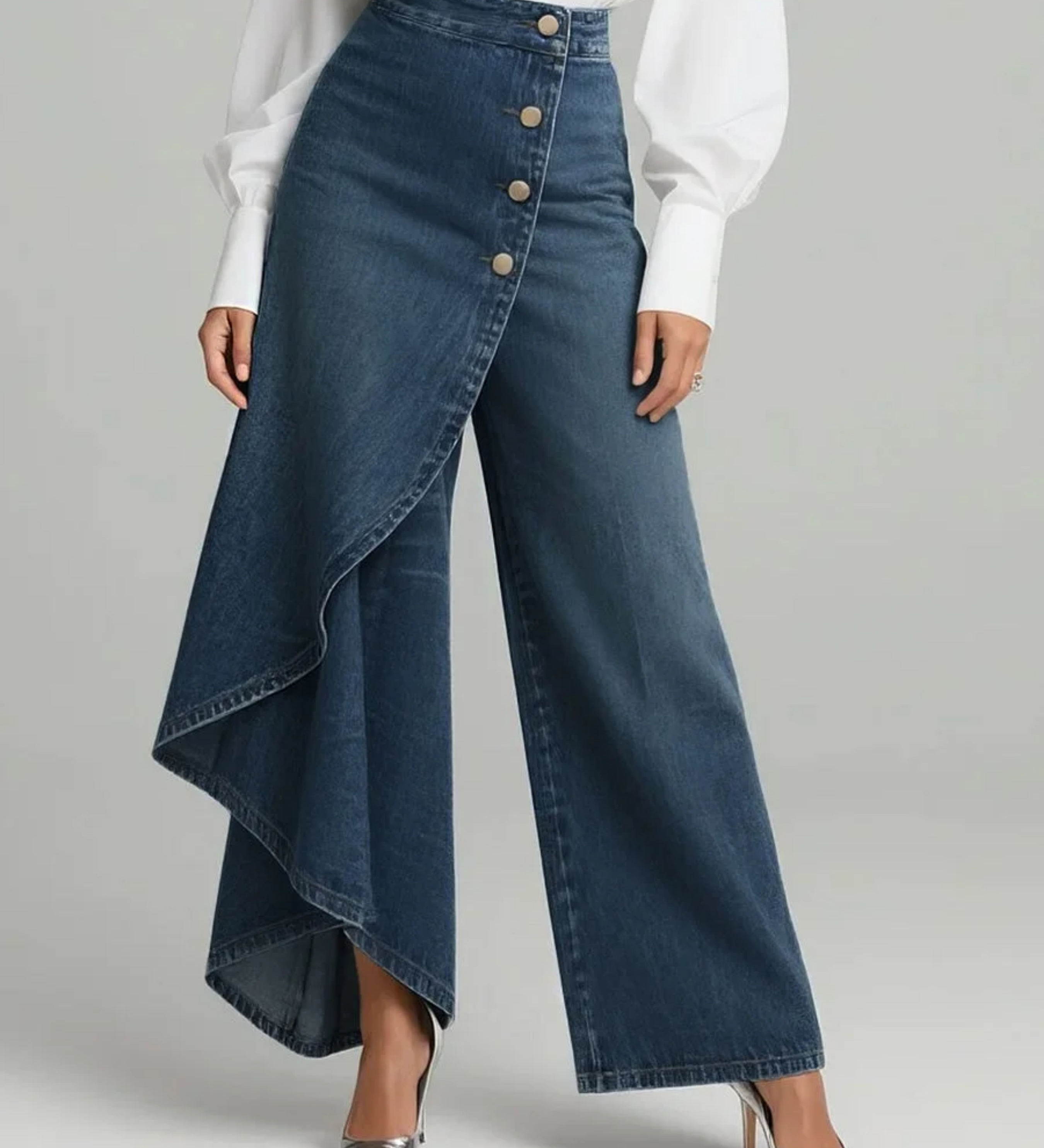 Louna - Pantalons en Denim Enveloppants | Coupe Flatteuse
