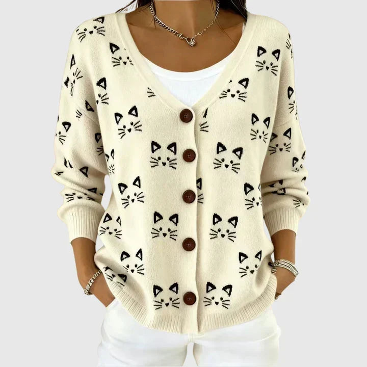 Gilet en maille à capuche