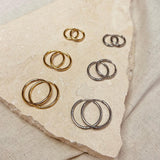 Set of 3 Pairs Everyday Hoops in Gold or Silver