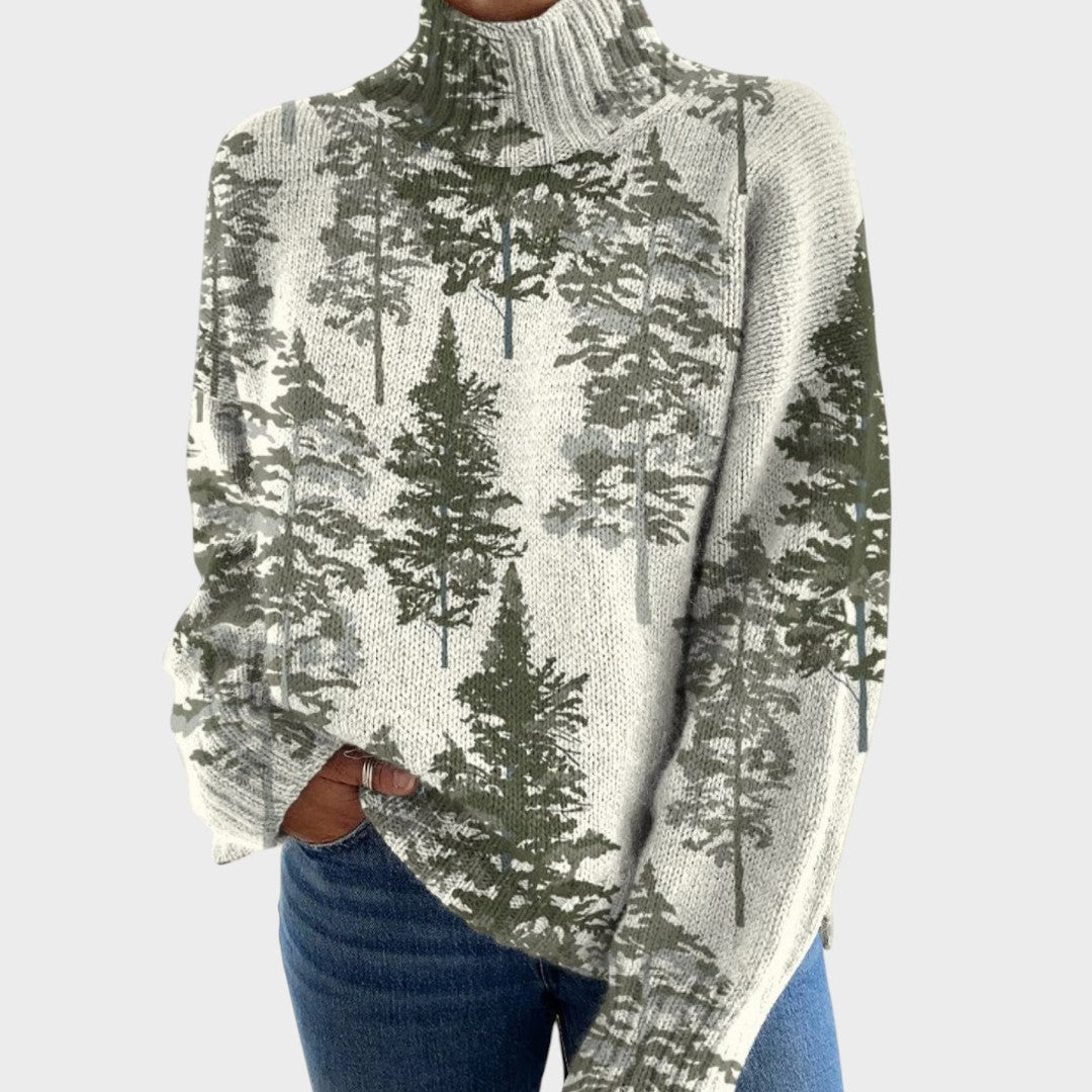Nádia – Pull en maille au motif artistique