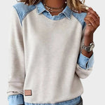 Ravit – Blouse en maille à col en jean