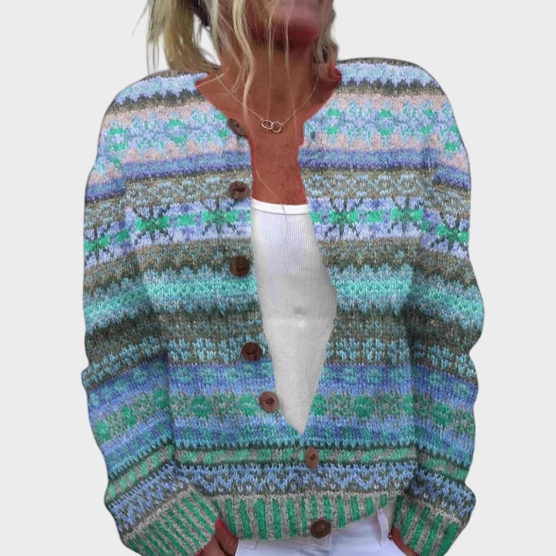 Isabel – Gilet fleuri d'automne