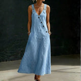 Anaïs - Robe Longue en Denim avec Boutons | Indispensable Basique