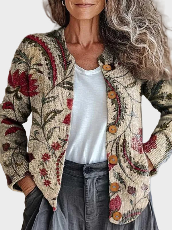 Pearla™ – Gilet à imprimé floral botanique