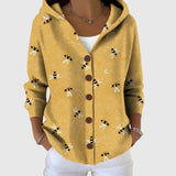 Gilet en maille à capuche