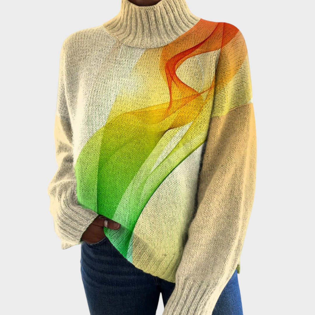 Bianca – Pull en maille à motif artistique