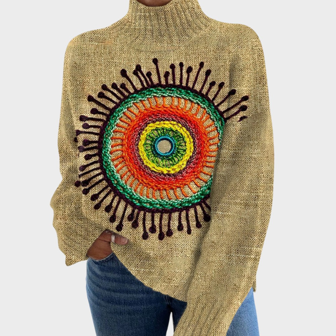 Teresa – Pull en maille à motif artistique