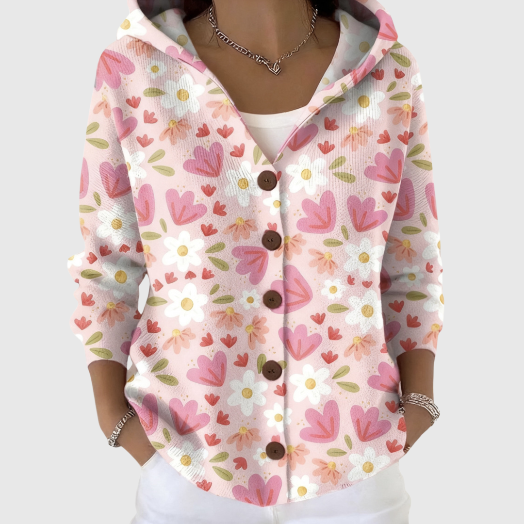 Gilet en maille à capuche