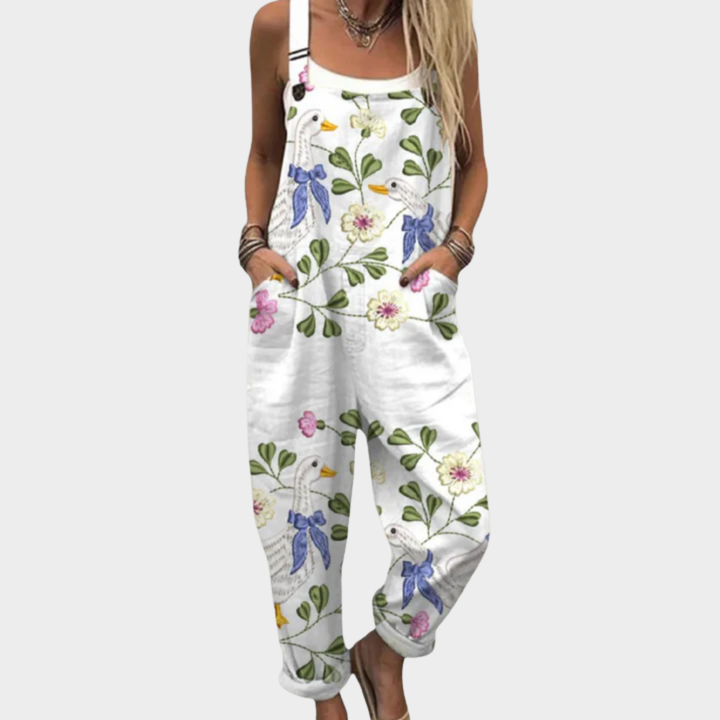 Madeleine | salopette cygne floral délicat
