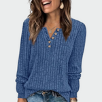 Ema – Pull en maille féminin boutonné – photo 2