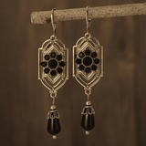 Black Crystal Drop Earrings