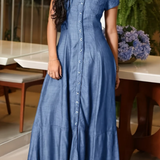 Eliza - Robe Longue en Jean | Effet Silhouette