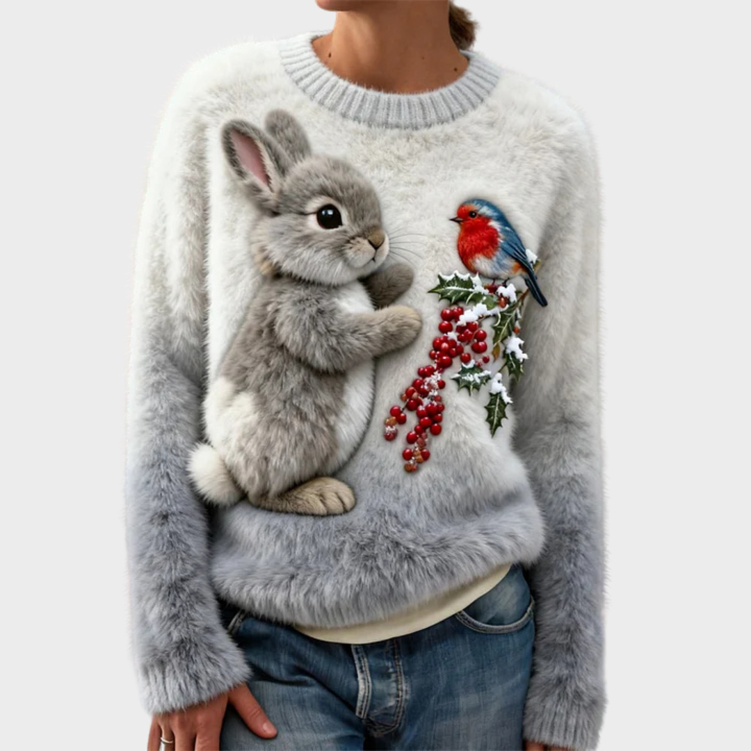 Lucy – Pull de Noël doudou à motif lapin – photo 7