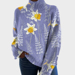 Filipa – Pull en maille à motif artistique