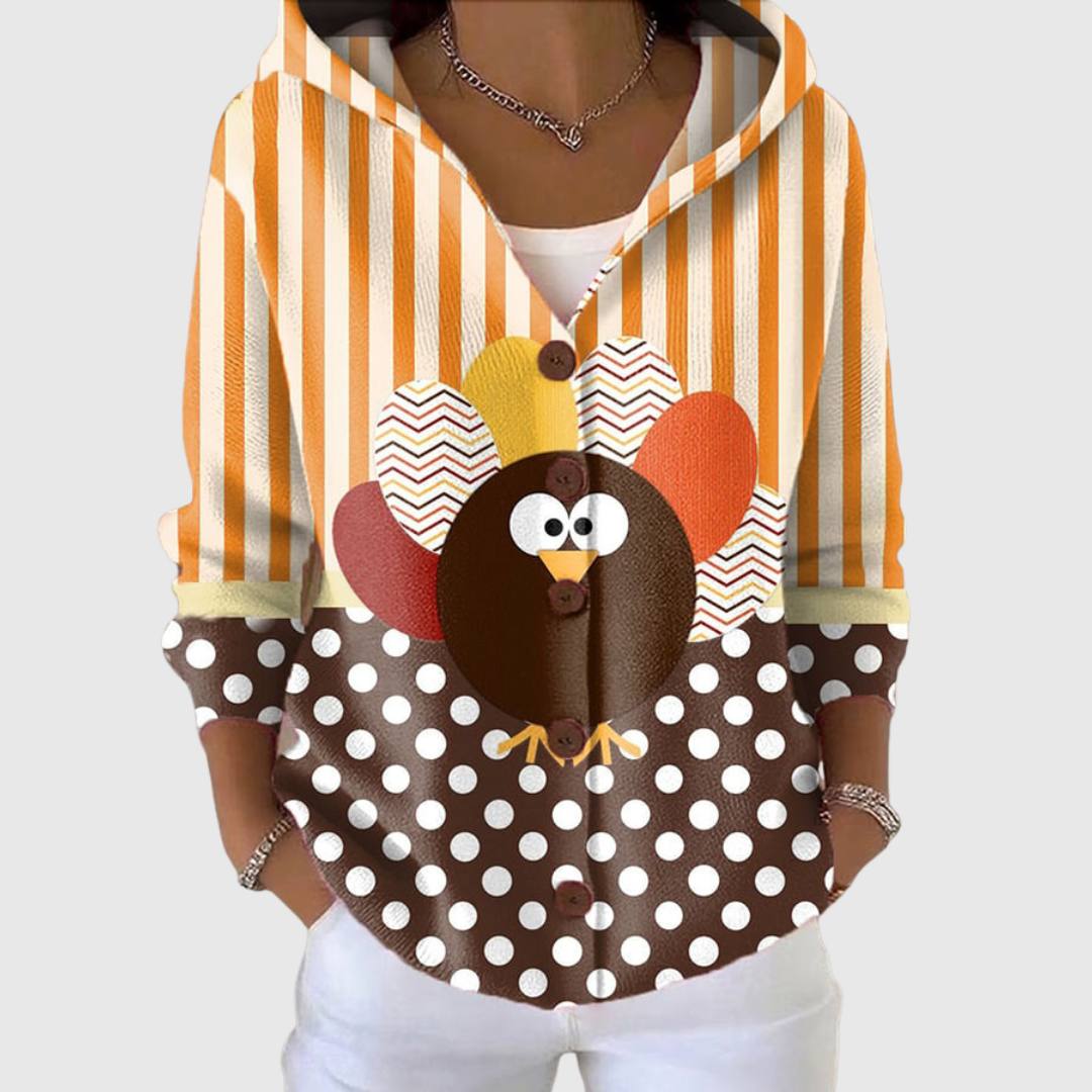 Pull en maille à capuche