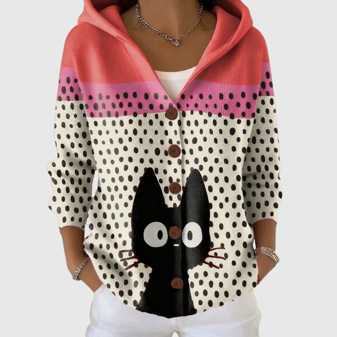 Pull en maille à capuche