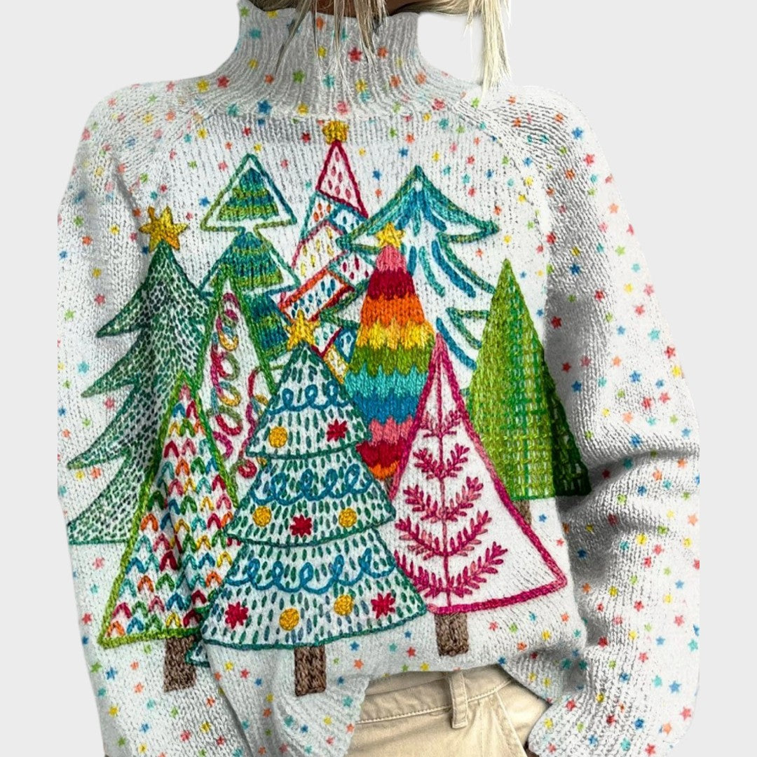 Sara – Pull en maille au motif artistique
