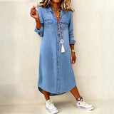 Helena - Robe Chemise en Denim Élégante et Décontractée | Tendance Denim