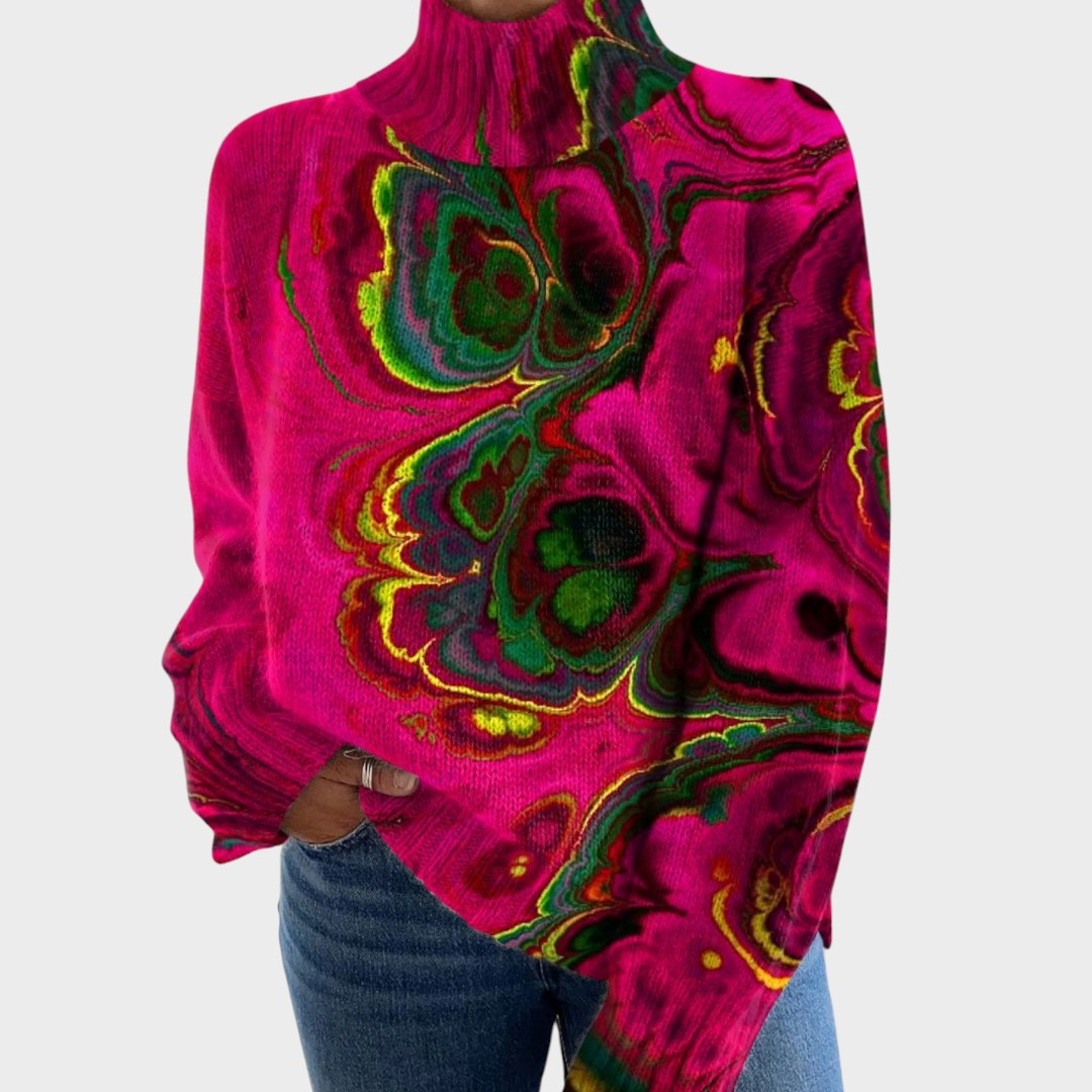 Rita – Pull en maille à motif artistique