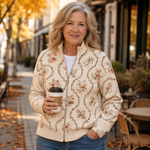 Persephone – Gilet crème à délicat imprimé fleuri – photo 2