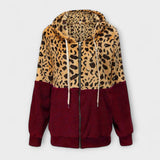 Lea - Sweat à capuche en polaire avec design léopard