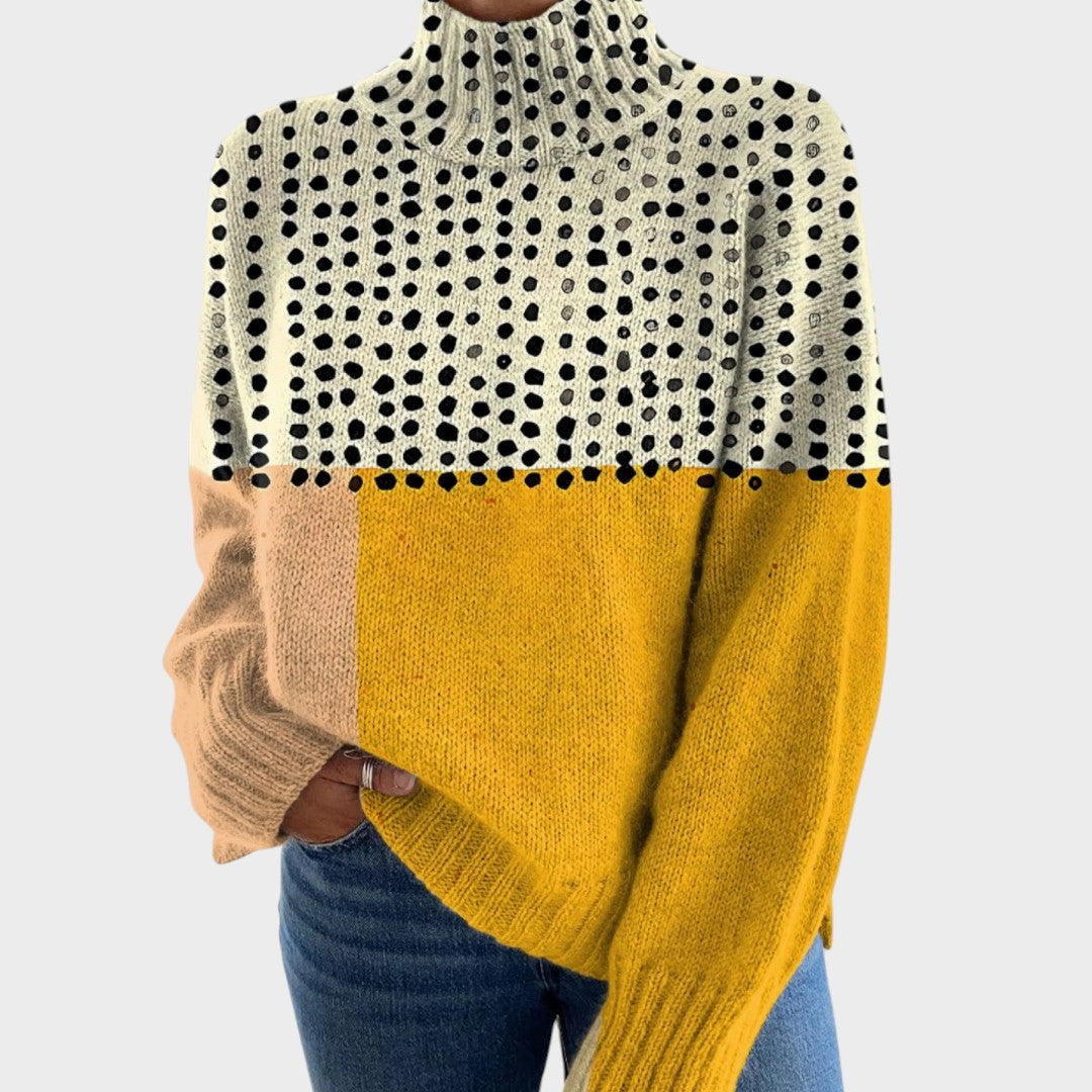 Laura – Pull en maille au motif artistique