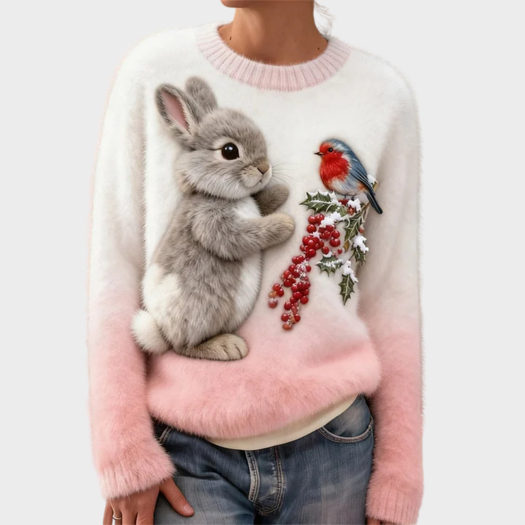 Lucy – Pull de Noël doudou à motif lapin – photo 6