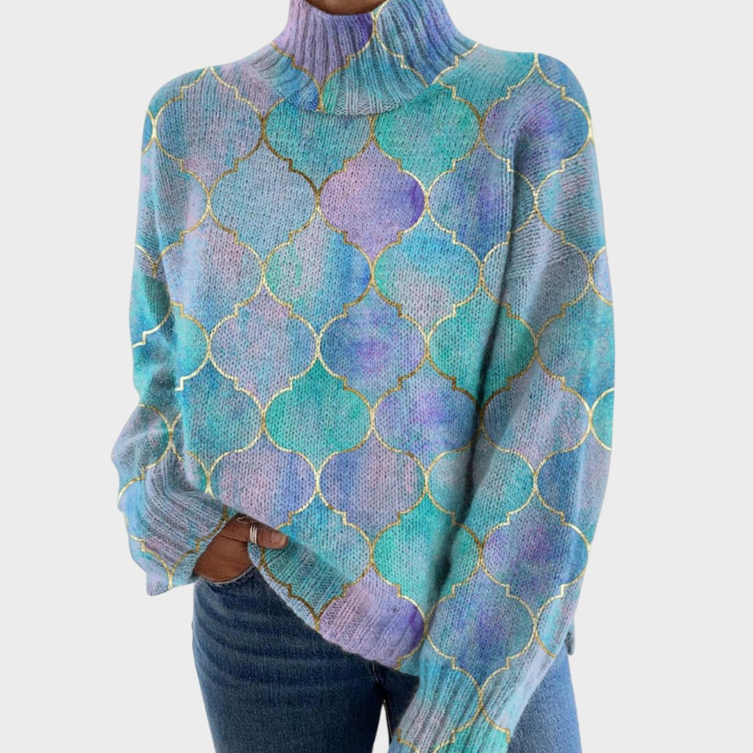 Dalila – Pull en maille au motif artistique
