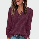 Ema – Pull en maille féminin boutonné – photo 3