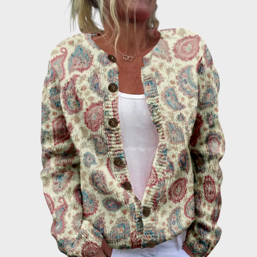 Lara – Gilet fleuri d'automne