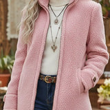 Deanna | Veste Peluche Douillette à Col Montant