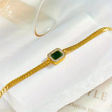 Radiant Golden Emerald Link Bracelet