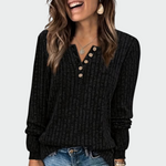 Ema – Pull en maille féminin boutonné – photo 4