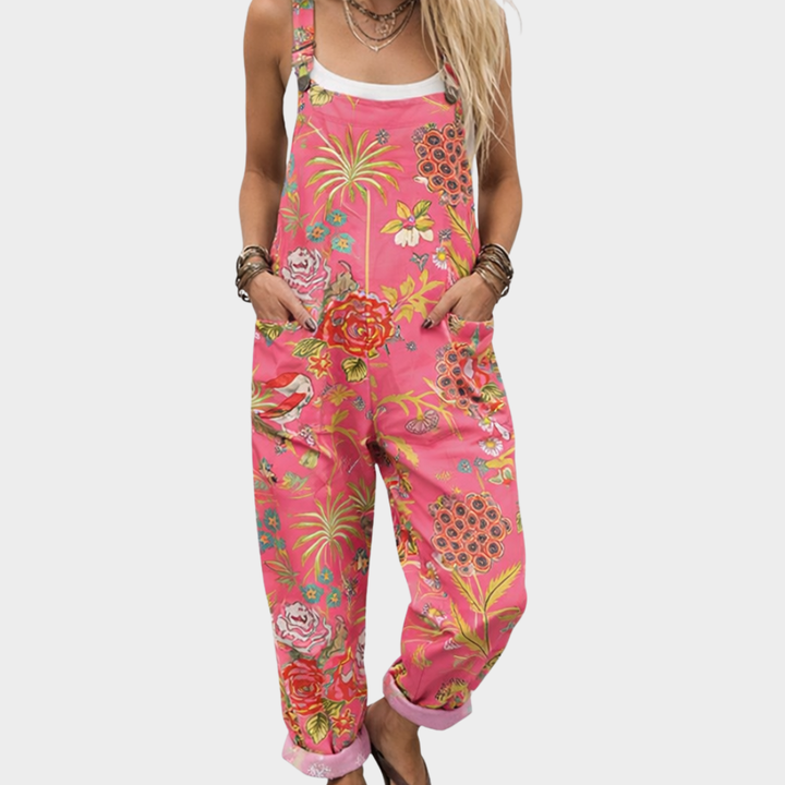 Isaline | salopette fleurs tropicales éclatante