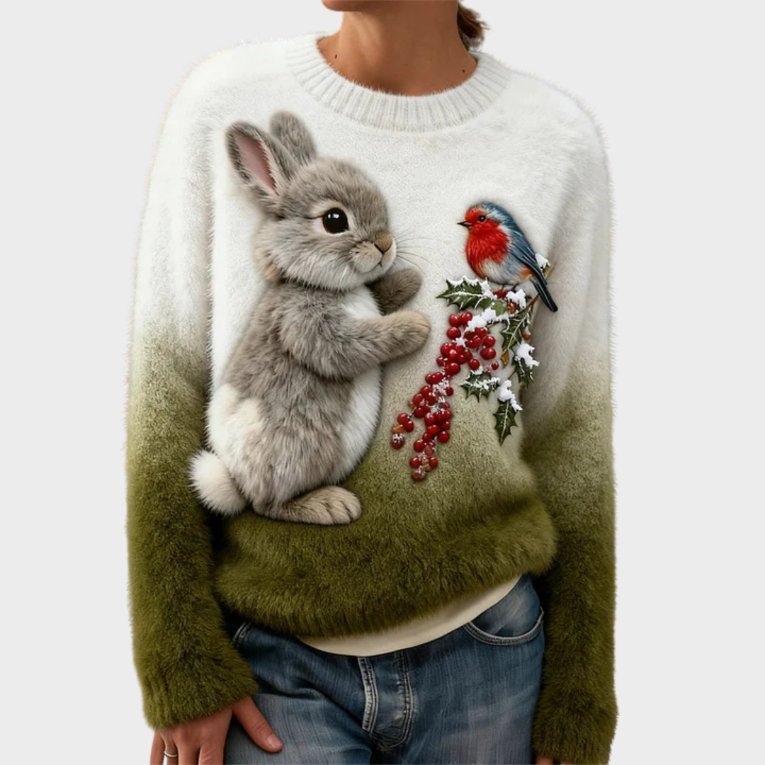 Lucy – Pull de Noël doudou à motif lapin – photo 5